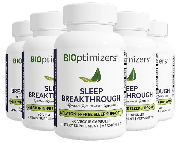 five bottles of sleep breakthrough capsules