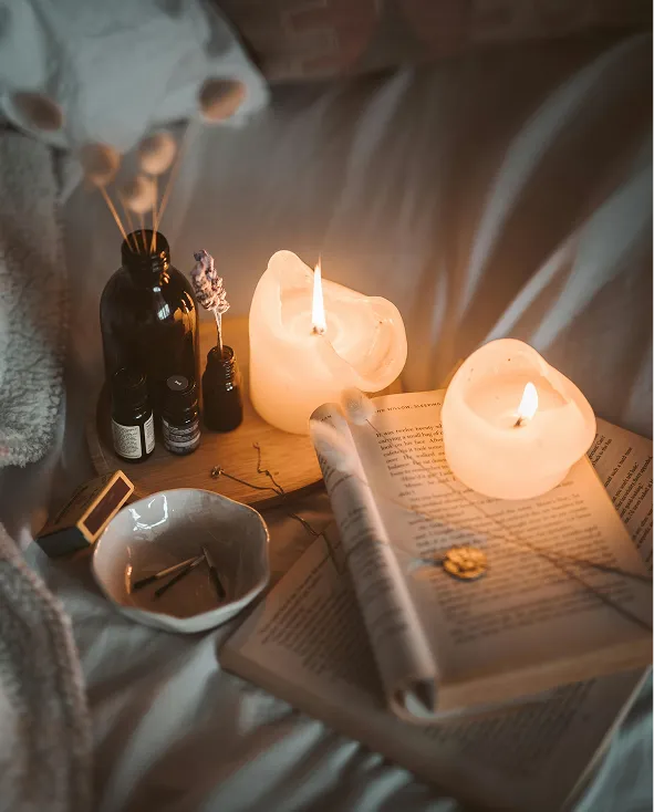 cozy candlelit