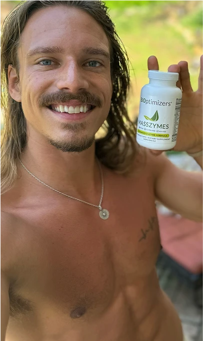 man with magnesium supplement