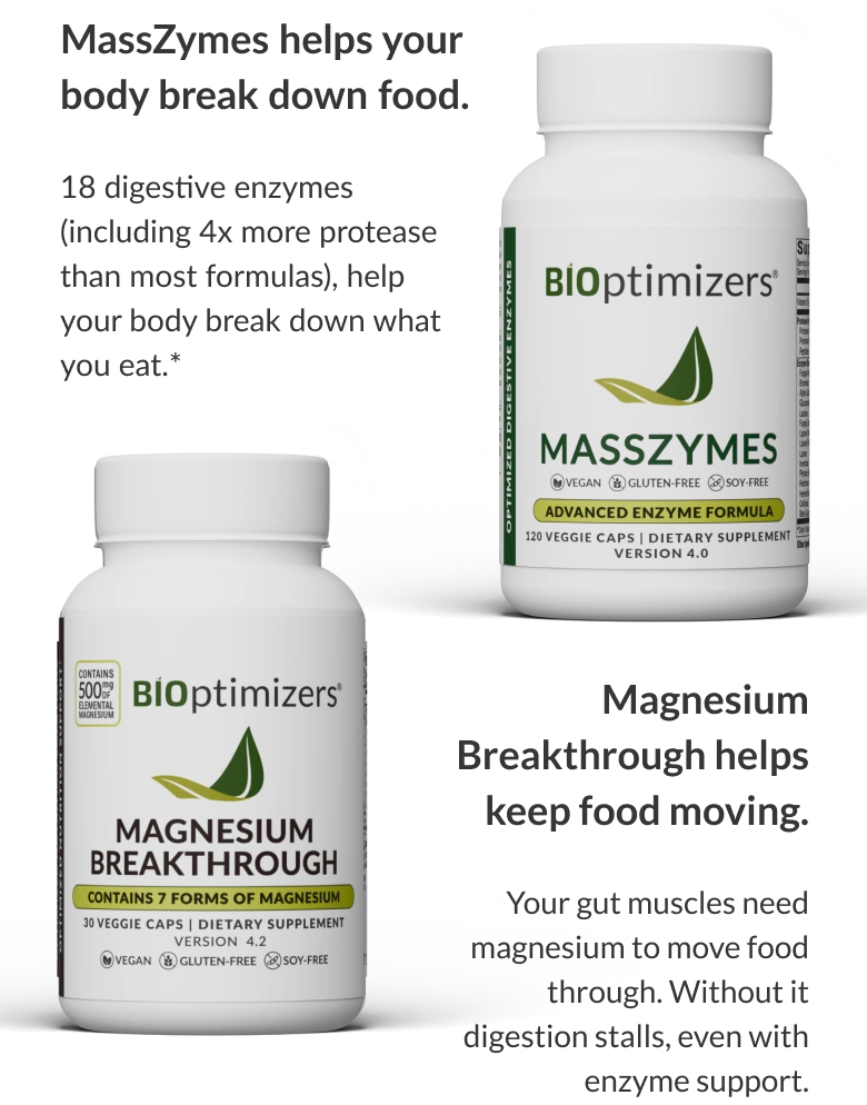 BIOptimizer MassZymes and Magnesium Breakthrough supplement bottle