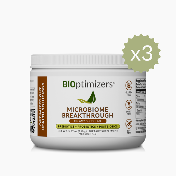 MICROBIOME BREAKTHROUGH (150 g) - Chocolate - 3 Jars - One Time Supply