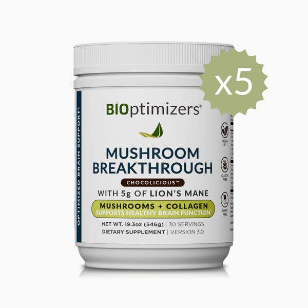 Mushroom Breakthrough Chocolicious - 30 Servings  - 5 Jars