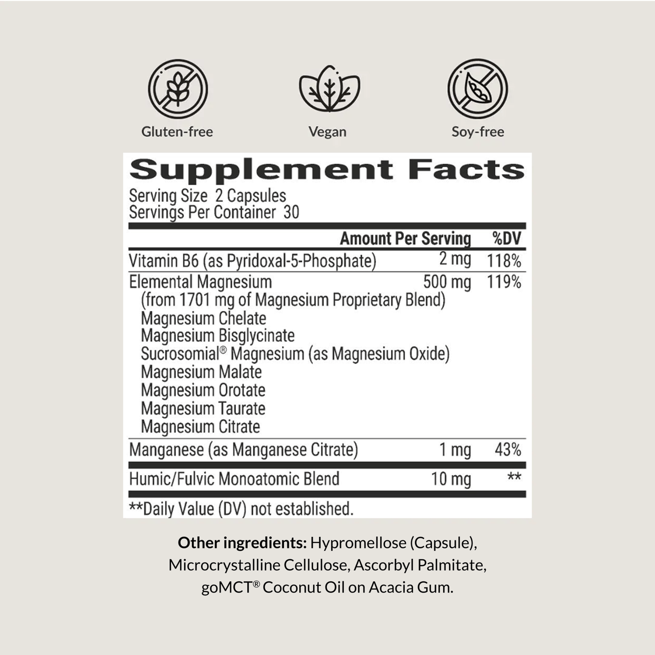 magnesium breakthrough supplement facts